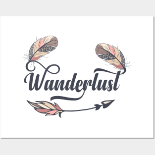 wanderlust feathers Posters and Art